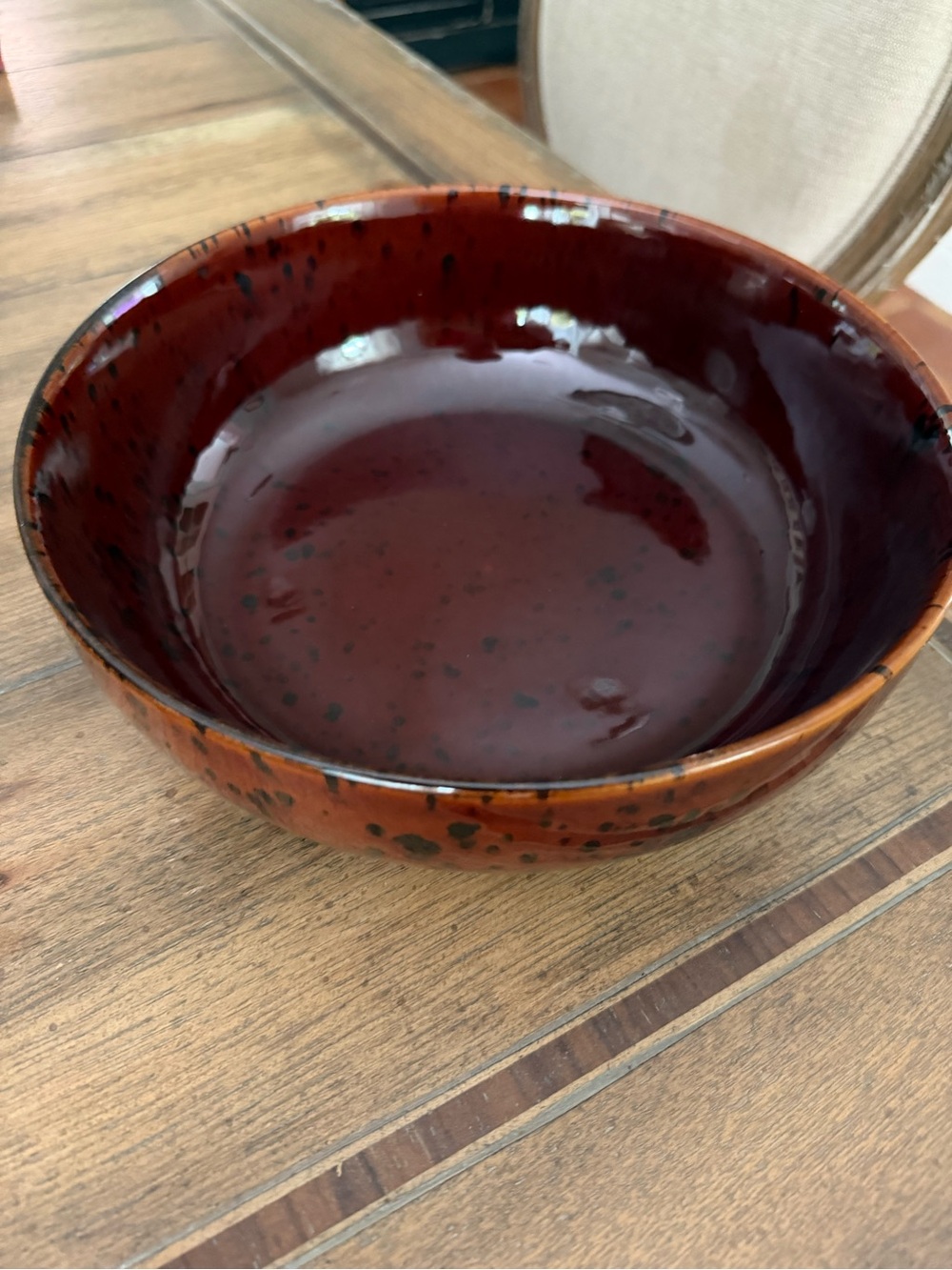 Pretty Cool Deep Maroon Tortoise Ceramic Serving Bowl